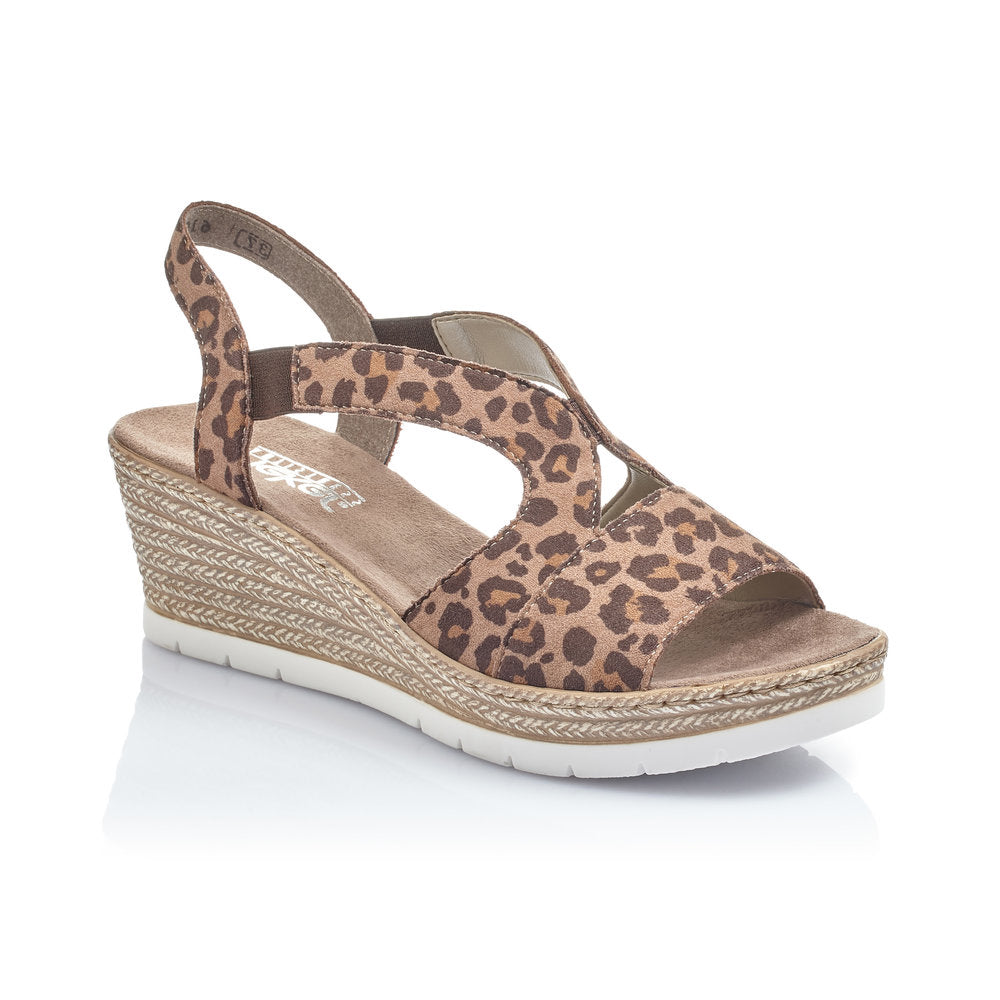 RIEKER 61929-25 LADIES BROWN COMBINATION SANDALS