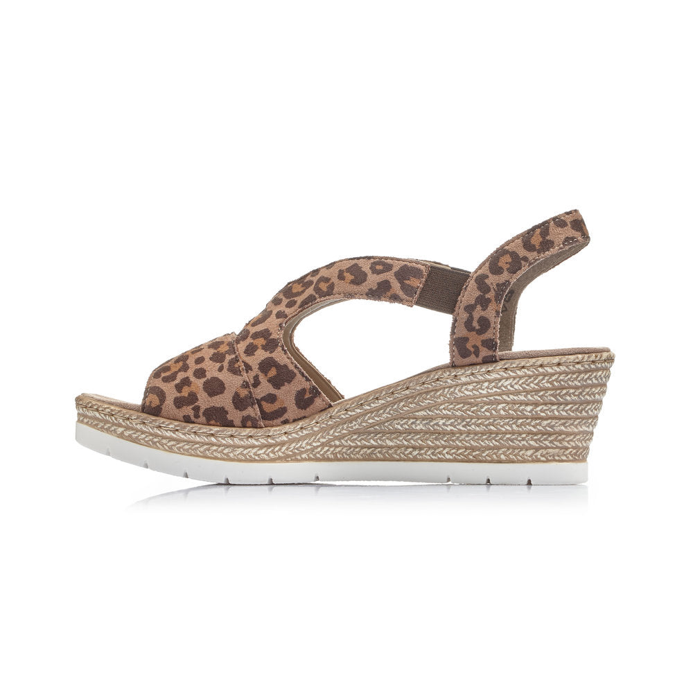RIEKER 61929-25 LADIES BROWN COMBINATION SANDALS