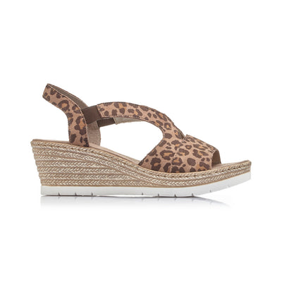 RIEKER 61929-25 LADIES BROWN COMBINATION SANDALS