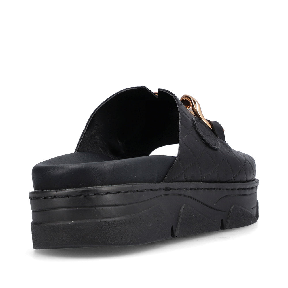 RIEKER - 62154-00 CHUNKY FASHION MULE - BLACK