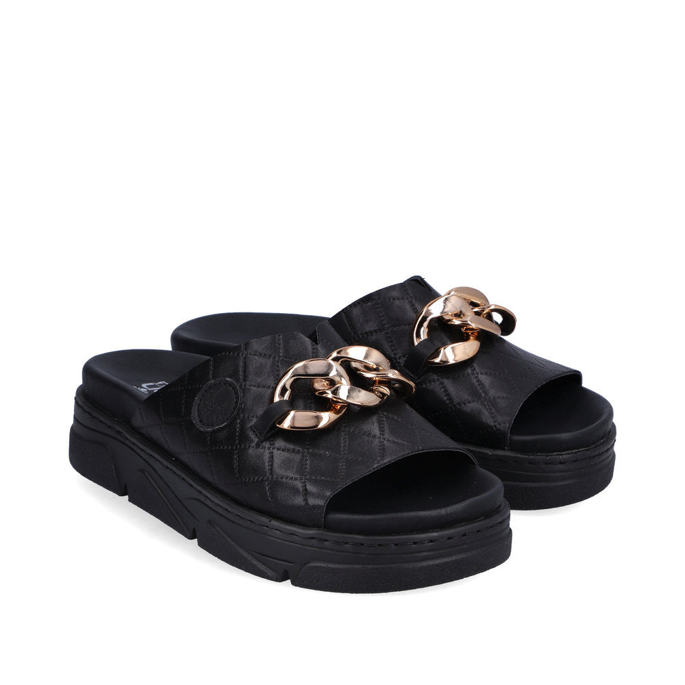 RIEKER - 62154-00 CHUNKY FASHION MULE - BLACK