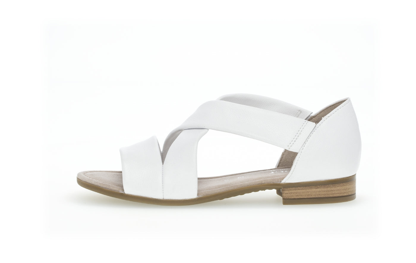 GABOR - 42.761.50 LOW HEEL CRISS-CROSS SANDAL - WHITE LEATHER