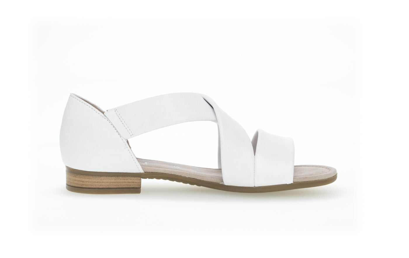 GABOR - 42.761.50 LOW HEEL CRISS-CROSS SANDAL - WHITE LEATHER