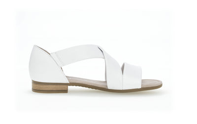 GABOR - 42.761.50 LOW HEEL CRISS-CROSS SANDAL - WHITE LEATHER