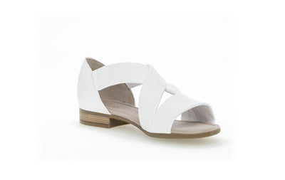 GABOR - 42.761.50 LOW HEEL CRISS-CROSS SANDAL - WHITE LEATHER