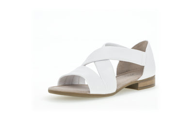 GABOR - 42.761.50 LOW HEEL CRISS-CROSS SANDAL - WHITE LEATHER