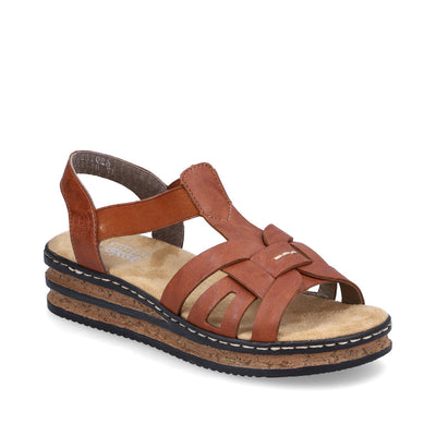 RIEKER - 62918-22 FLAT COMFORT SANDAL - TAN