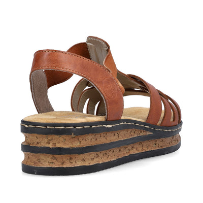 RIEKER - 62918-22 FLAT COMFORT SANDAL - TAN