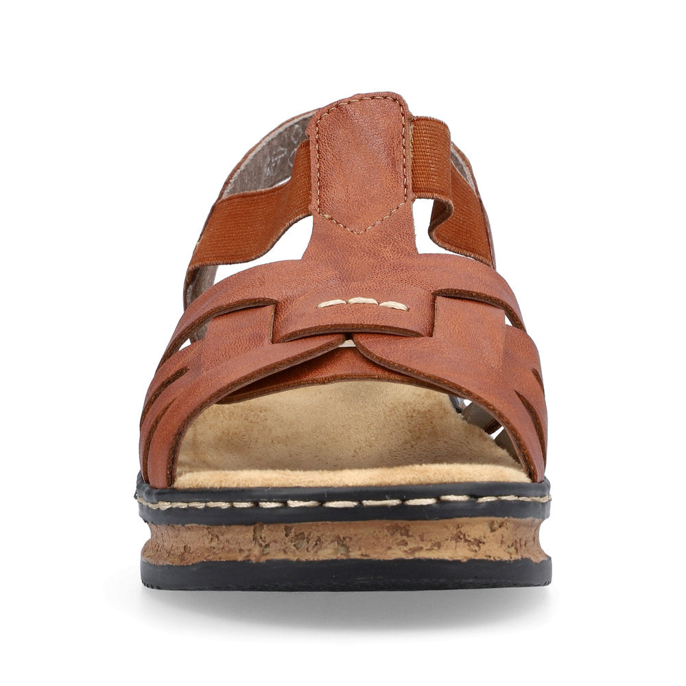 RIEKER - 62918-22 FLAT COMFORT SANDAL - TAN