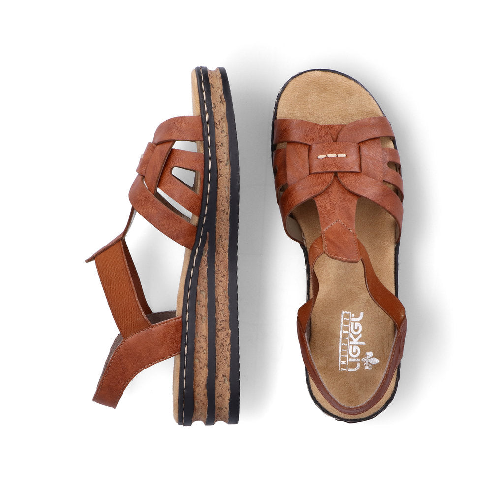 RIEKER - 62918-22 FLAT COMFORT SANDAL - TAN
