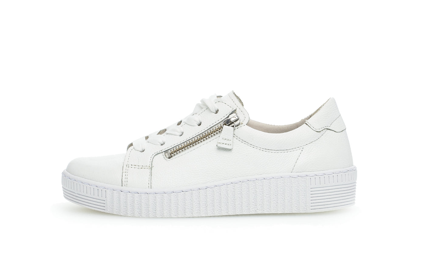 GABOR - 63.334.21 LACED TRAINER - WHITE LEATHER