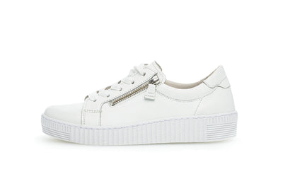 GABOR - 63.334.21 LACED TRAINER - WHITE LEATHER