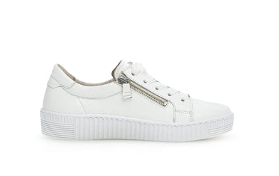 GABOR - 63.334.21 LACED TRAINER - WHITE LEATHER