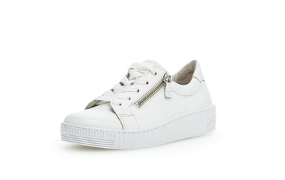 GABOR - 63.334.21 LACED TRAINER - WHITE LEATHER