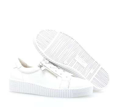 GABOR - 63.334.21 LACED TRAINER - WHITE LEATHER