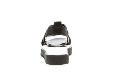 GABOR - 64.614.17 LOW WEDGE SANDAL - BLACK NUBUCK