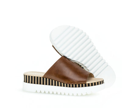 GABOR - 64.663.24 WEDGE MULE - TAN LEATHER