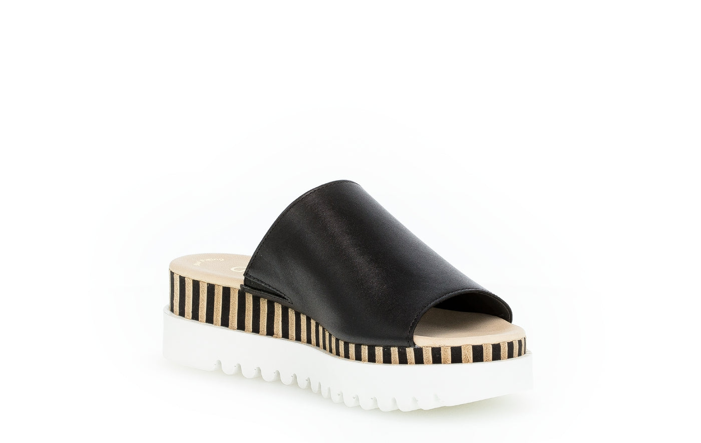 GABOR - 64.663.27 WEDGE MULE - BLACK LEATHER