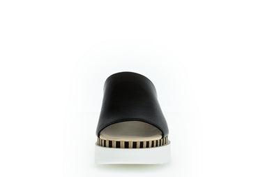 GABOR - 64.663.27 WEDGE MULE - BLACK LEATHER