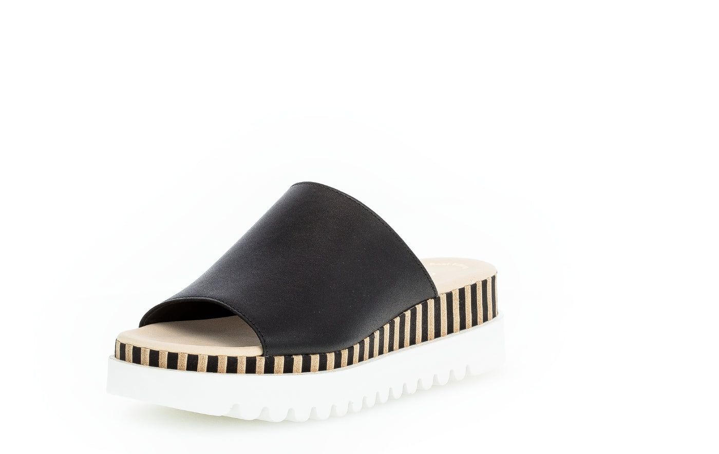 GABOR - 64.663.27 WEDGE MULE - BLACK LEATHER