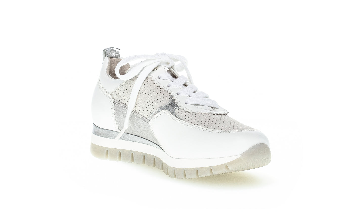 GABOR - 66.345.41 LACED FASHION SHOE - WHITE COMBI