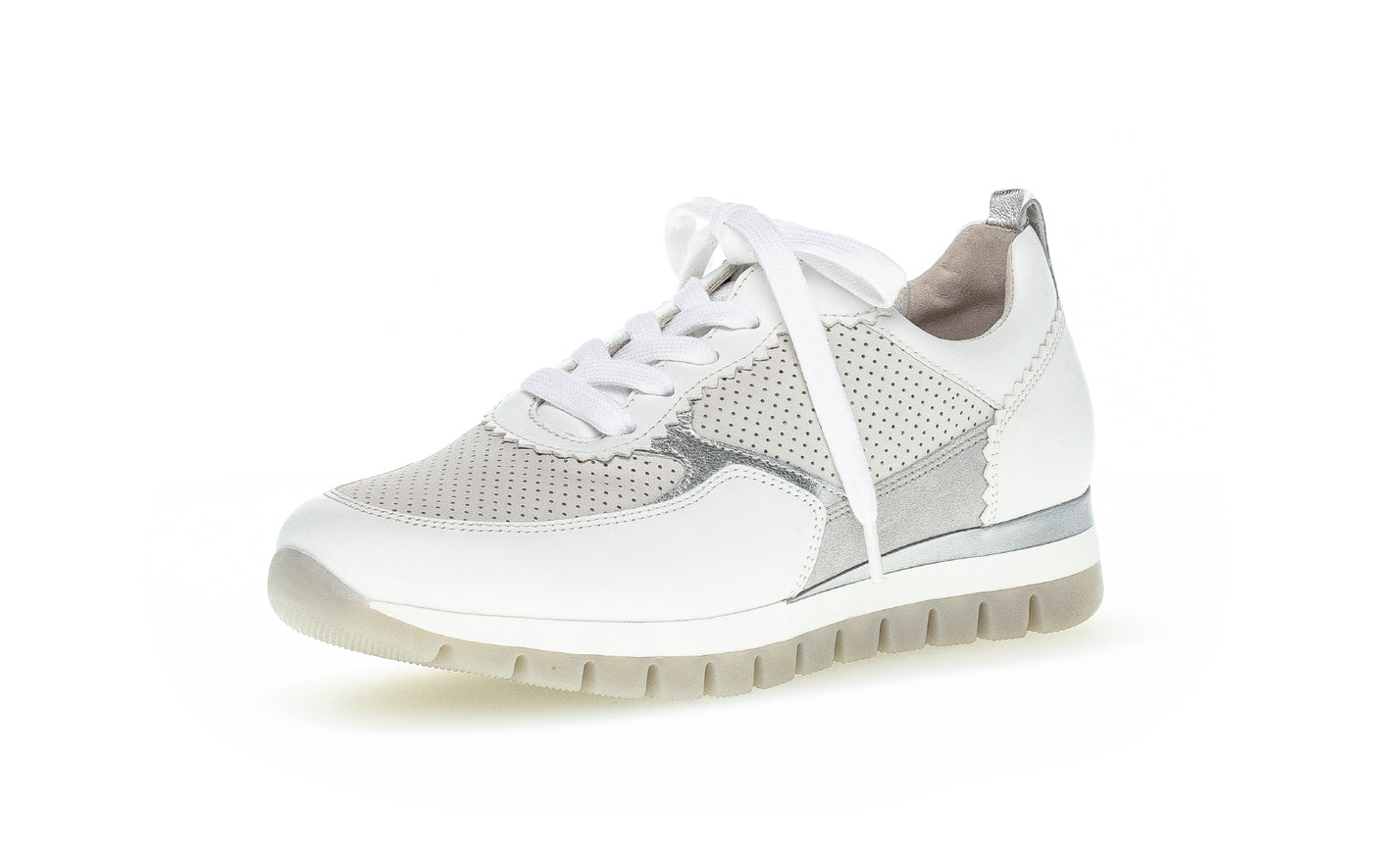 GABOR - 66.345.41 LACED FASHION SHOE - WHITE COMBI