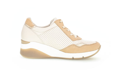 GABOR - 66.488.53 WEDGE LACED SHOE - CREAM COMBI