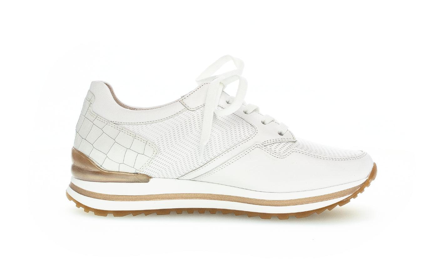 GABOR - 66.526.51 LACED FASHION SHOE - WHITE/GOLD