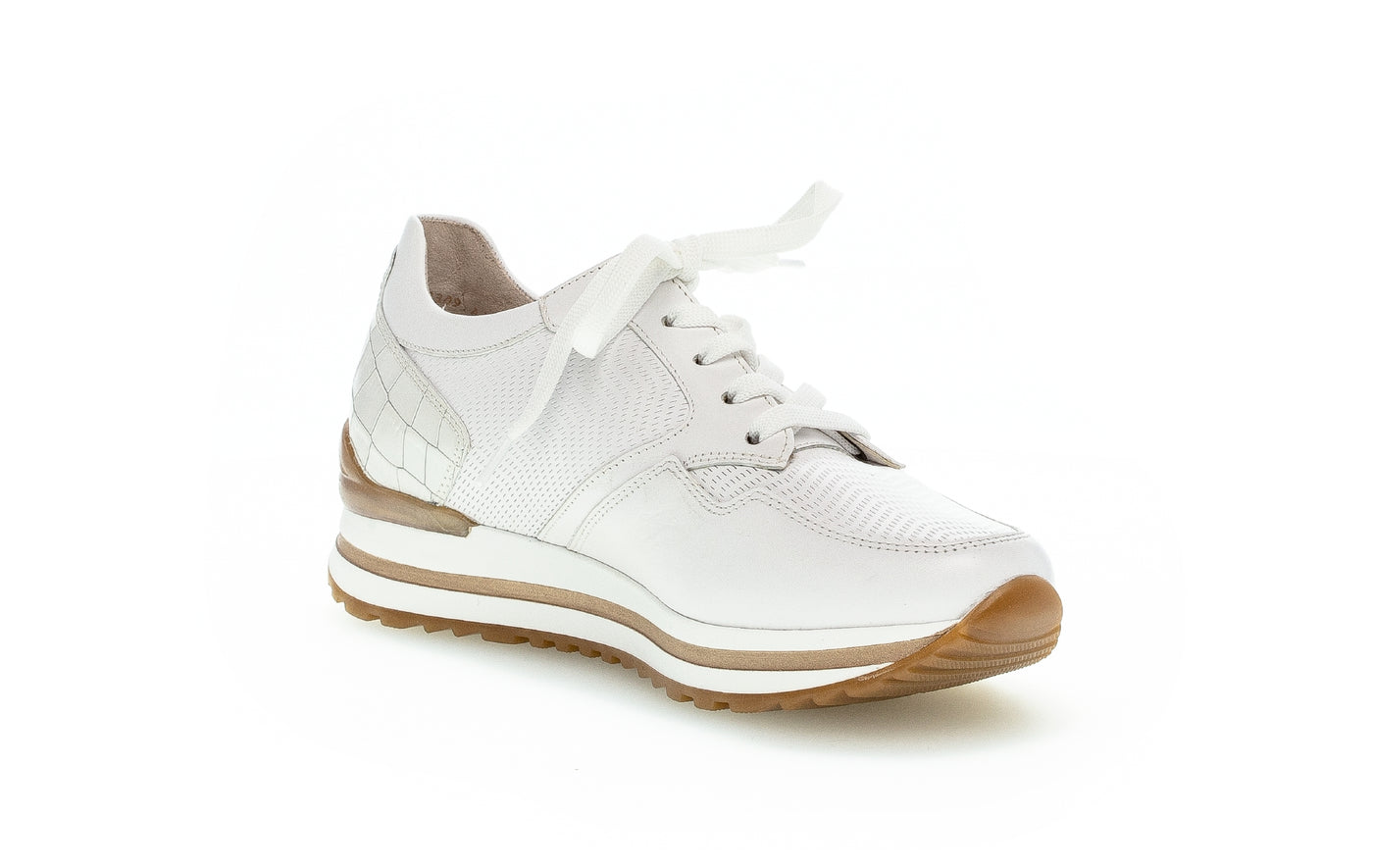 GABOR - 66.526.51 LACED FASHION SHOE - WHITE/GOLD