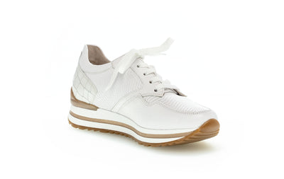 GABOR - 66.526.51 LACED FASHION SHOE - WHITE/GOLD