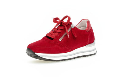 GABOR - 66.528.68 LACED FASHION SHOE - RED SUEDE