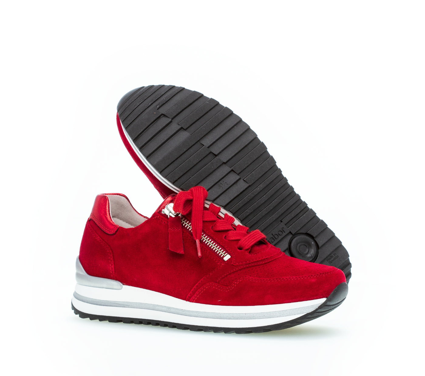 GABOR - 66.528.68 LACED FASHION SHOE - RED SUEDE