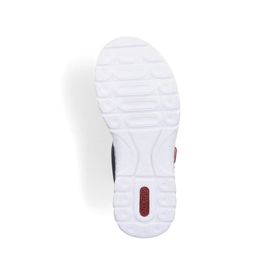 RIEKER - 66979-94 FLAT VELCRO STRAP COMFORT SANDAL - RED MULTI
