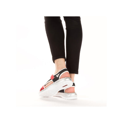 RIEKER - 66979-94 FLAT VELCRO STRAP COMFORT SANDAL - RED MULTI
