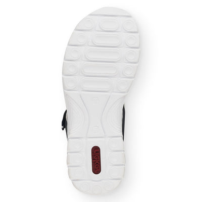 RIEKER - 66980-14 FLAT VELCRO STRAP COMFORT SANDAL - NAVY