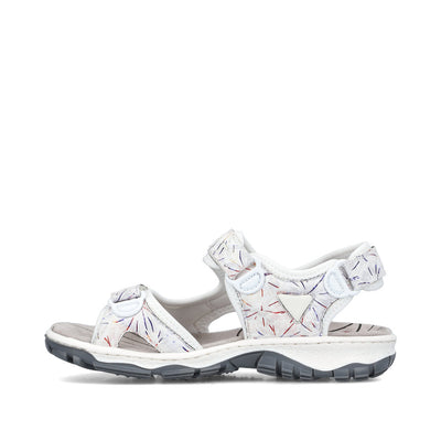 RIEKER - 68872-90 VELCRO COMFORT SANDAL - WHITE MULTI