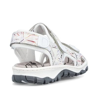 RIEKER - 68872-90 VELCRO COMFORT SANDAL - WHITE MULTI