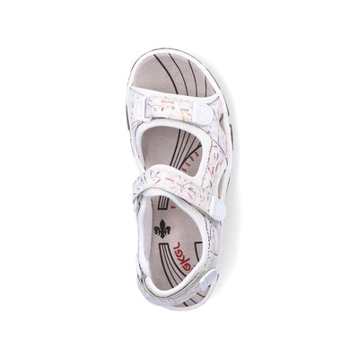 RIEKER - 68872-90 VELCRO COMFORT SANDAL - WHITE MULTI