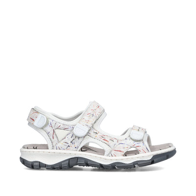 RIEKER - 68872-90 VELCRO COMFORT SANDAL - WHITE MULTI