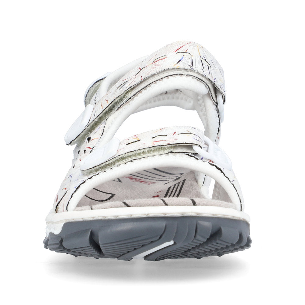 RIEKER - 68872-90 VELCRO COMFORT SANDAL - WHITE MULTI