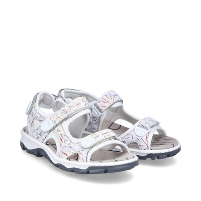 RIEKER - 68872-90 VELCRO COMFORT SANDAL - WHITE MULTI
