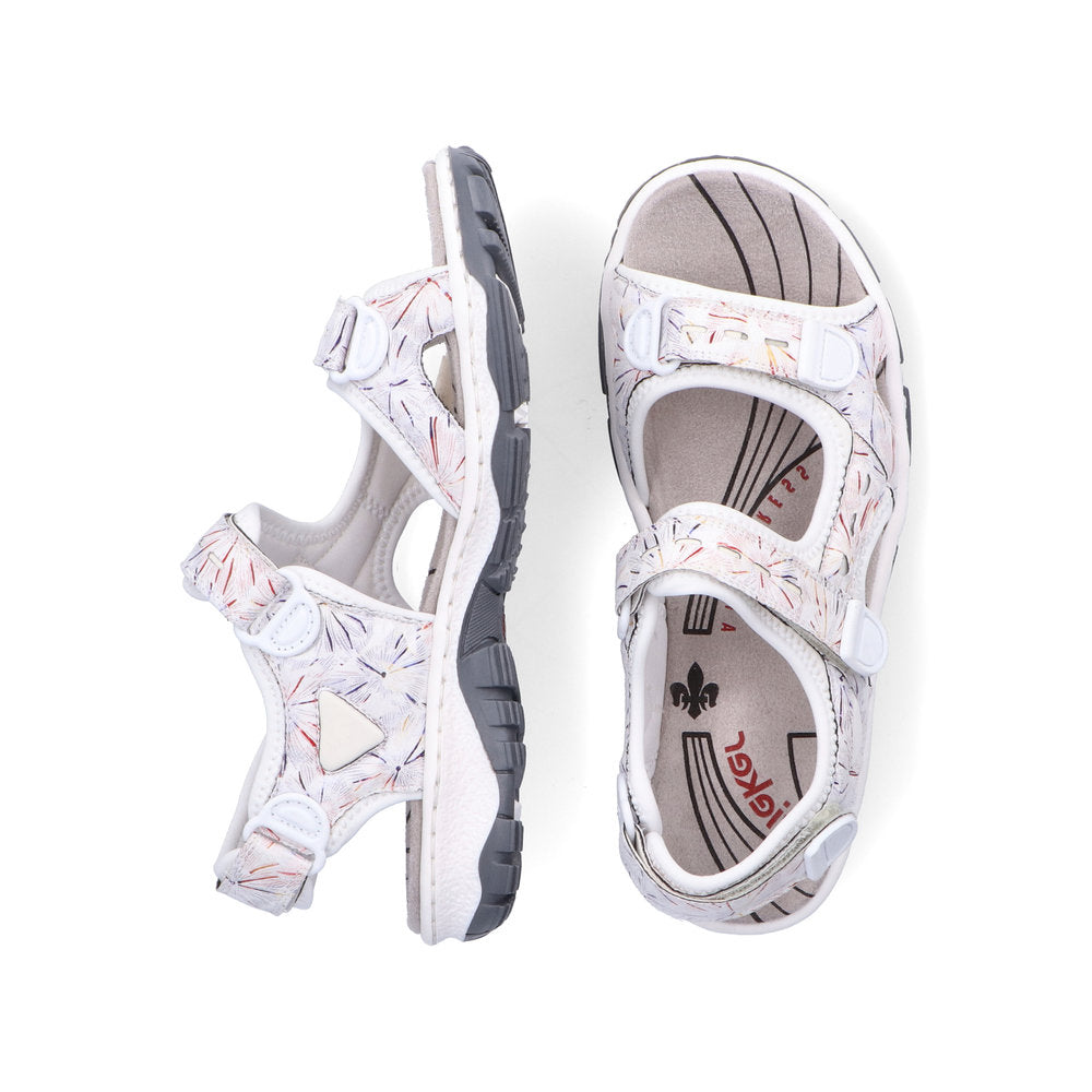 RIEKER - 68872-90 VELCRO COMFORT SANDAL - WHITE MULTI