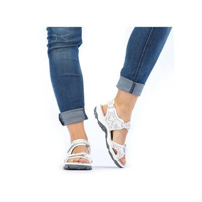 RIEKER - 68872-90 VELCRO COMFORT SANDAL - WHITE MULTI
