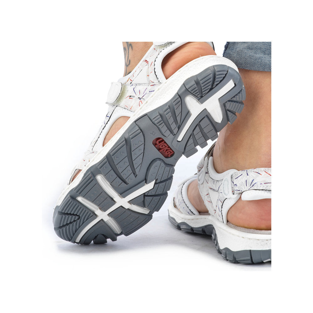 RIEKER - 68872-90 VELCRO COMFORT SANDAL - WHITE MULTI