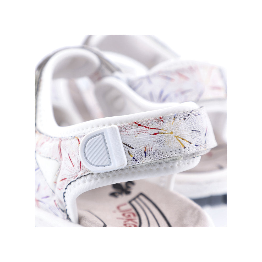 RIEKER - 68872-90 VELCRO COMFORT SANDAL - WHITE MULTI