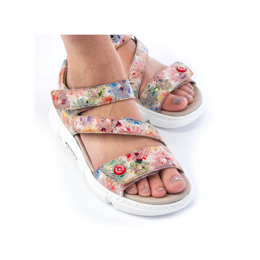 RIEKER - 68970-90 FASHION SANDAL - RED MULTI