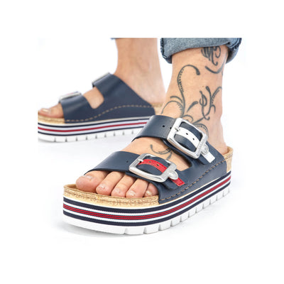 RIEKER - 69550-14 CHUNKY FASHION MULE - NAVY