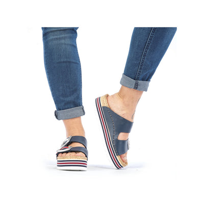 RIEKER - 69550-14 CHUNKY FASHION MULE - NAVY