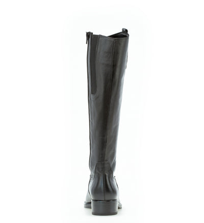 GABOR - 71.608.27 LOW HEEL LONG BOOT - BLACK LEATHER