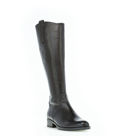 GABOR - 71.608.27 LOW HEEL LONG BOOT - BLACK LEATHER